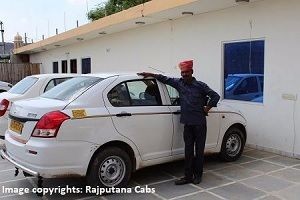 Sedan car from Rajputana Cabs
