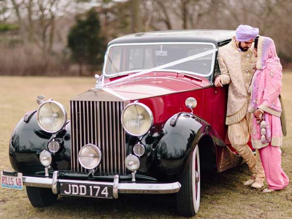 Vintage car wedding marriage
