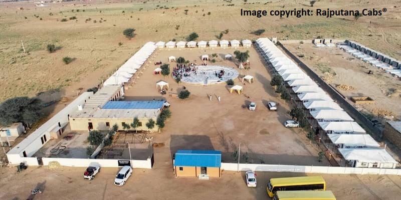 rajputana desert camp ariel view